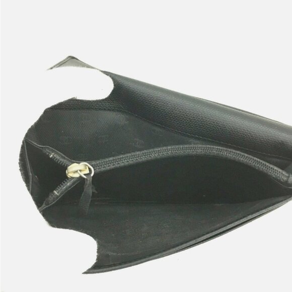 CHANEL Coco Button Leather Bifold Wallet Black France - Picture 7 of 8